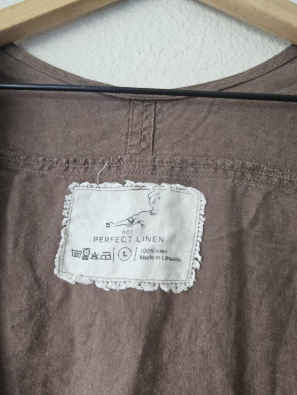 Notperfectlinen livorno oversized button down chocolate brown relaxed Large - Picture 6 of 7